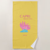 Capri Dolce Vita, Travel Art, Gelb Strandtuch (Vorderseite)