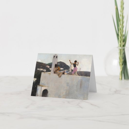 Capri Girl auf dem Dach von John Singer Sargent Dankeskarte (Vorderseite)