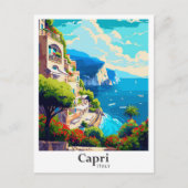 Capri Italien Art Vintage Reisevorführung Postkarte (Vorderseite)