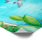 Capri Italien Art Wasserfarbenfreude Poster (Ecke)