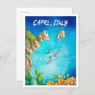 Capri Italien Art Wasserfarbenfreude Postkarte