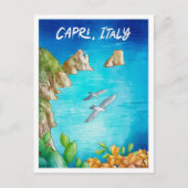 Capri Italien Art Wasserfarbenfreude Postkarte (Vorderseite)