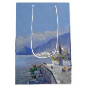 Capri Italien Insel-Ozean-Blumen-blaue Mittlere Geschenktüte (Rückseite)