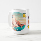 Capri Italien Lemons Mittelmeerinsel Retro Kaffeetasse (Vorderseite Links)