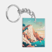 Capri Italien Lemons Mittelmeerinsel Retro Schlüsselanhänger (Vorderseite links)