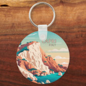 Capri Italien Lemons Mittelmeerinsel Retro Schlüsselanhänger (Vorderseite)