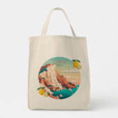Capri Italien Lemons Mittelmeerinsel Retro Tragetasche (Rückseite)