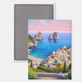 Capri Italien Malerei Magnet (Vorderseite/Rückseite)