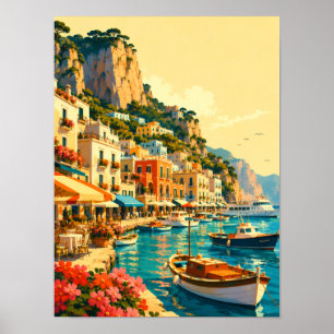 Capri Italien Marina Grande Hafen Souvenir Poster