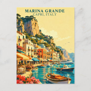 Capri Italien Marina Grande Hafen Souvenir Postkarte