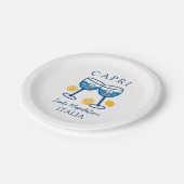 Capri-Italien-Party Pappteller (Schrägansicht)