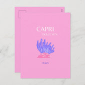 Capri, Italien, Preppy, Pink Feiertagspostkarte (Vorne/Hinten)