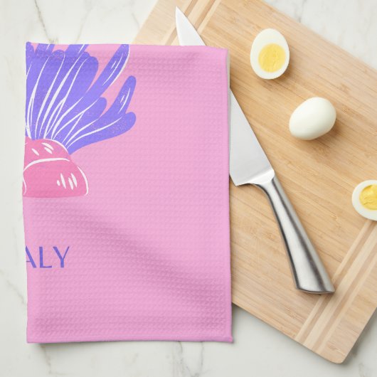 Capri, Italien, Preppy, Pink Geschirrtuch (Viertel Falte)