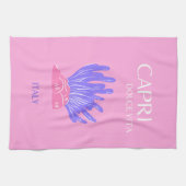 Capri, Italien, Preppy, Pink Geschirrtuch (Horizontal)