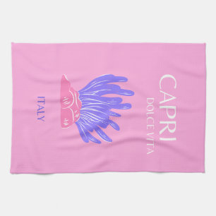 Capri, Italien, Preppy, Pink Geschirrtuch