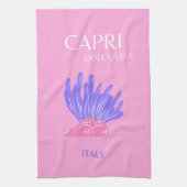 Capri, Italien, Preppy, Pink Geschirrtuch (Vertikal)