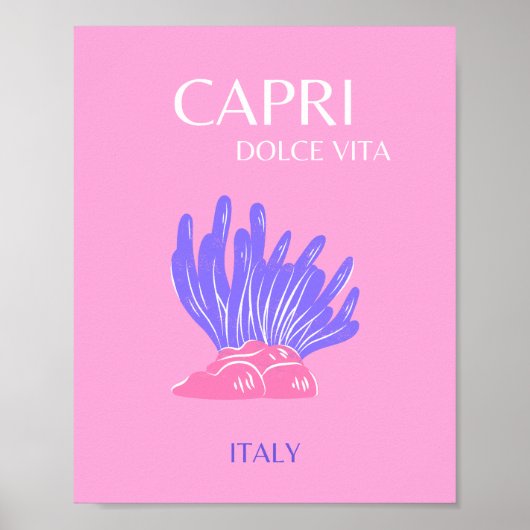 Capri, Italien, Preppy, Pink Poster (Vorne)