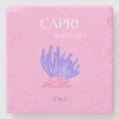 Capri, Italien, Preppy, Pink Steinuntersetzer (Vorderseite)