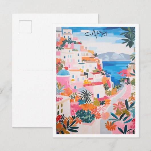 Capri Italien Reise Ästhetik Postkarte (Vorne/Hinten)