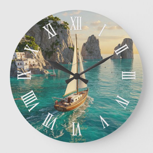 Capri Italien Reise Große Wanduhr (Vorderseite)