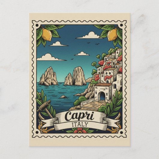 Capri Italien Reise Postkarte (Vorderseite)