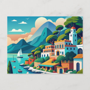 Capri Italien Reise Vintage Stylist Postkarte
