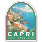 Capri Italien Reisen Kunst Vintag Aufkleber (Vorderseite)