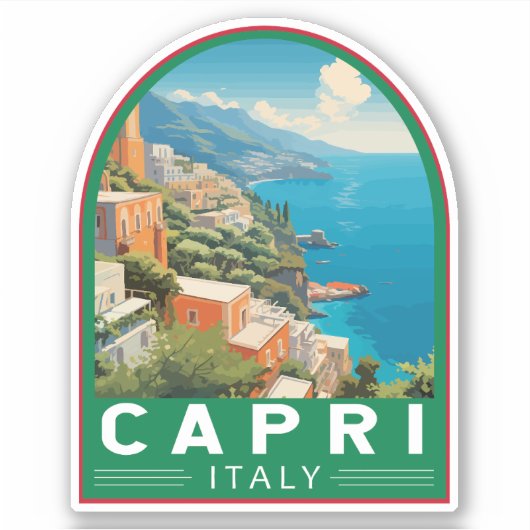 Capri Italien Reisen Kunst Vintag Aufkleber (Vorderseite)