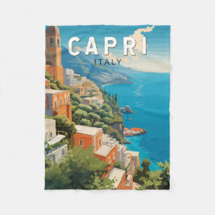 Capri Italien Reisen Kunst Vintag Fleecedecke