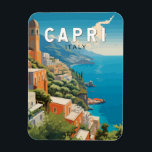 Capri Italien Reisen Kunst Vintag Magnet<br><div class="desc">Capri Retrovektor Vektor Reise Design. Capri,  eine Insel im italienischen Golf von Neapel,  ist für ihre wilde Landschaft berühmt.</div>