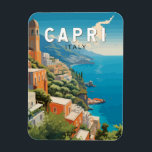 Capri Italien Reisen Kunst Vintag Magnet<br><div class="desc">Capri Retrovektor Vektor Reise Design. Capri,  eine Insel im italienischen Golf von Neapel,  ist für ihre wilde Landschaft berühmt.</div>