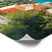 Capri Italien Reisen Kunst Vintag Poster (Ecke)