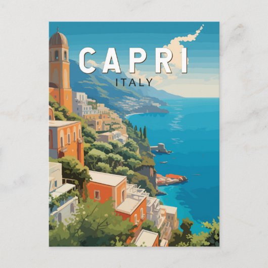 Capri Italien Reisen Kunst Vintag Postkarte (Vorderseite)