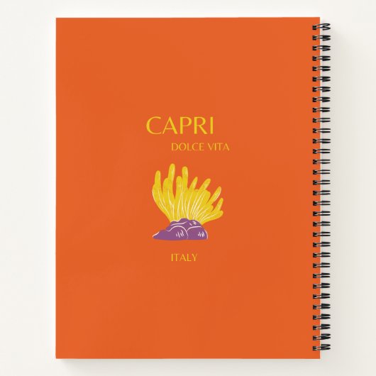 Capri, Italien, Reisen, Preppy, Orange Notizblock (Rückseite)