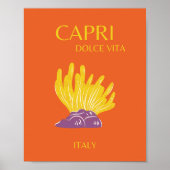 Capri, Italien, Reisen, Preppy, Orange Poster (Vorne)