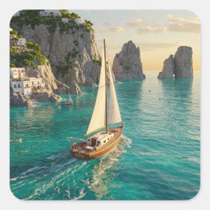 Capri Italien Reisen Quadratischer Aufkleber