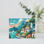 Capri Italien Reisen Vintager Stylist Postkarte (Stehend Vorderseite)