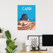 Capri Italien Reiseplakat Blaues Meer Poster (Heimbüro)