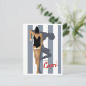 Capri Italien Retro Inspiriert Urlaub Reisen Postkarte (Stehend Vorderseite)