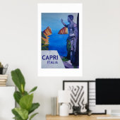 Capri Italien - Retro Style Poster (Heimbüro)
