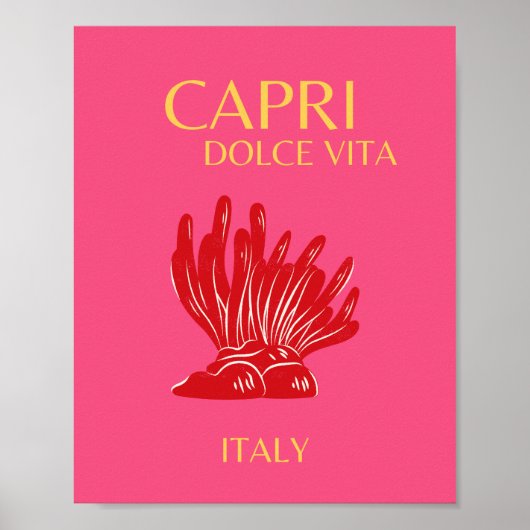 Capri, Italien, Rosa Poster (Vorne)