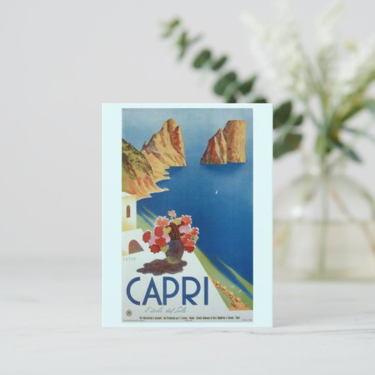 Capri Italien Vintag Italien Reisen Postkarte (Stehend Vorderseite)