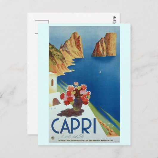 Capri Italien Vintag Italien Reisen Postkarte (Vorne/Hinten)