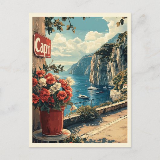 Capri, Italien Vintag Postkarte (Vorderseite)