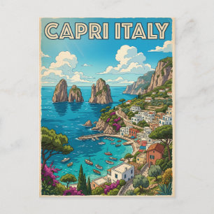 Capri Italien Vintage Anime Reise Postkarte