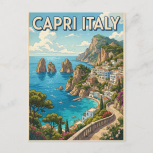 Capri Italien Vintage Anime Reise Postkarte