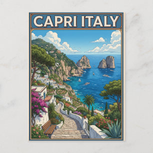 Capri Italien Vintage Anime Reise Postkarte