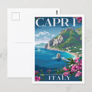 Capri Italien Vintage Berühmter Reiseort Postkarte
