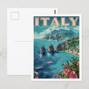 Capri Italien Vintage Berühmter Reiseort Postkarte