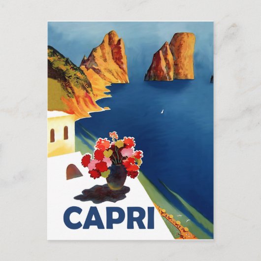 Capri, Italien. Vintage Postkarte (Vorderseite)